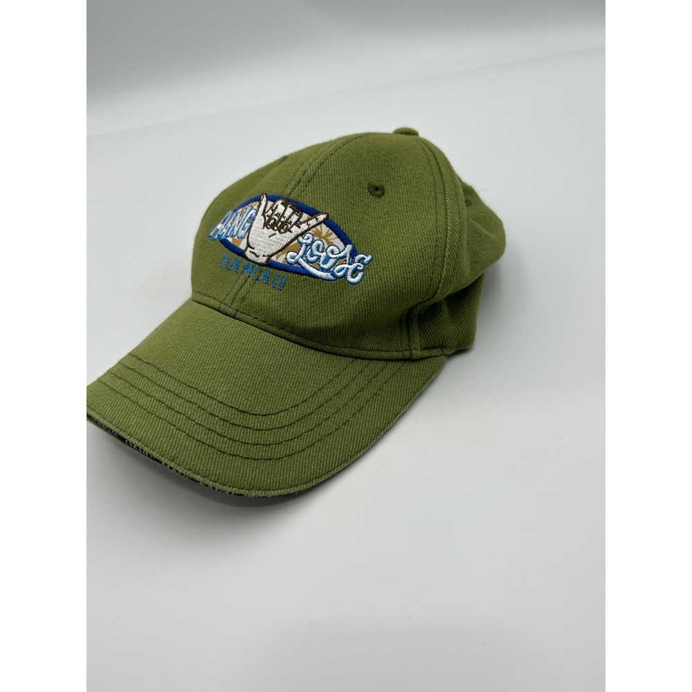 Hawaiian Headwear Hang Loose Hawaii Shaka Hat Olive Green Cotton Baseball Cap